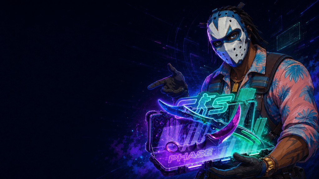 Skin.Club promo art — CASEDESK Phase case with knife drops